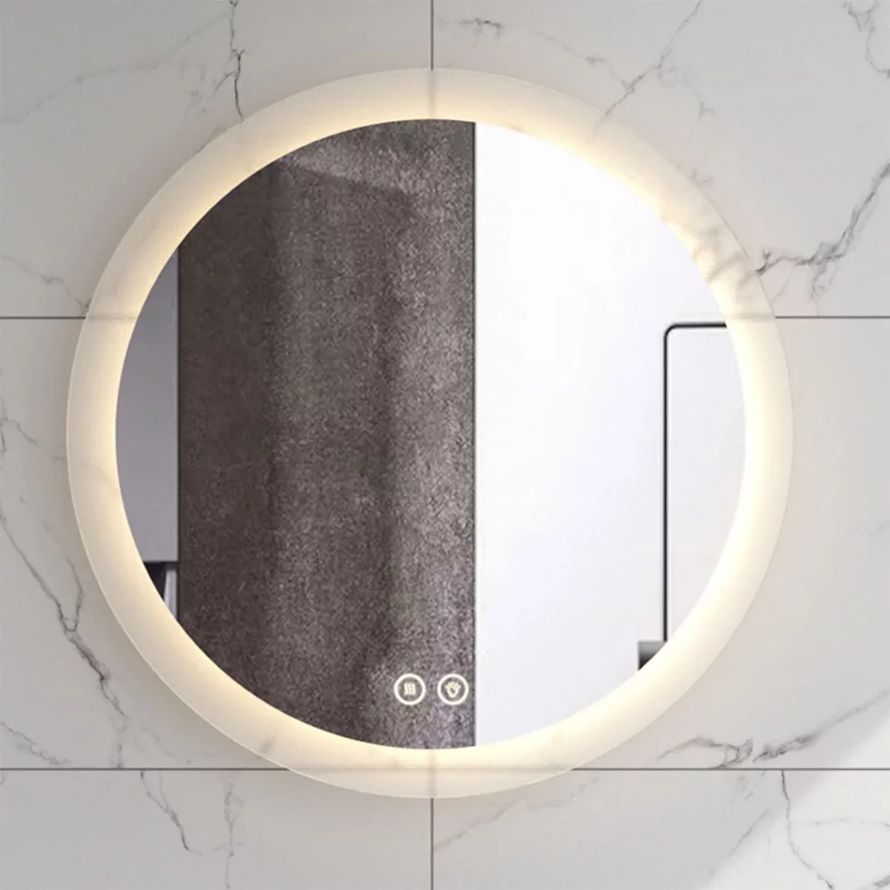 Oglindă de baie rotundă cu iluminare LED